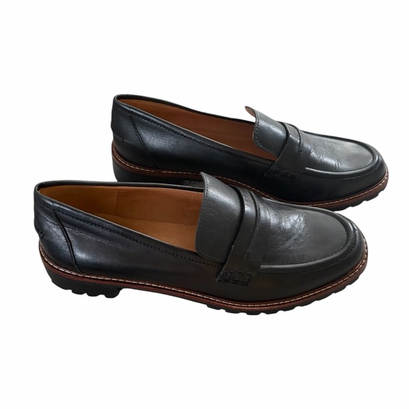 Madewell Women’s Black Leather Corinne Lugsole Loafer 9